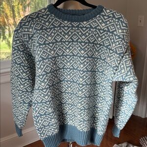 Vintage Geometric Patterned 100% wool women’s Sweater